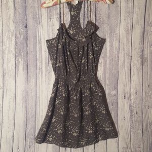 Parker Grey Floral Silk Sleeveless Mini Dress, XS